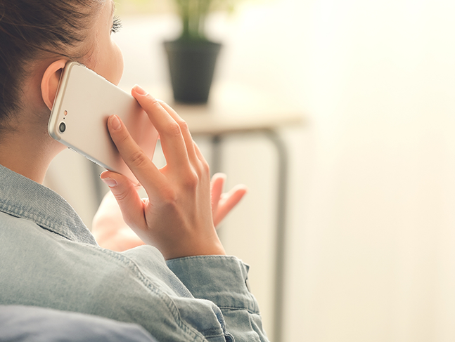 Woman talking on the phone